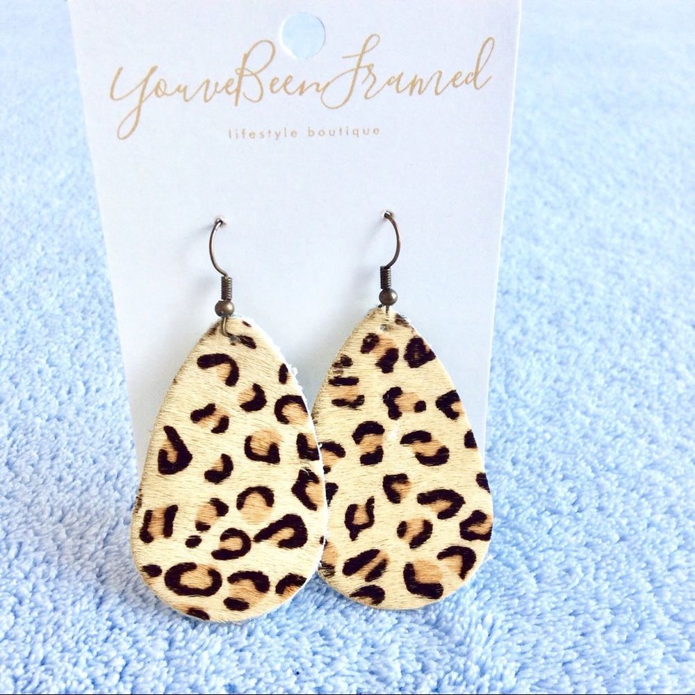 Handmade Animal Print Leather Earrings